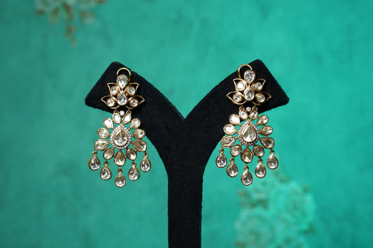 Moissanite polki earrings (1-5483)(NEM)