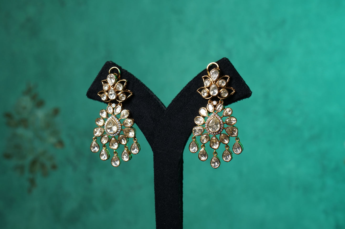 Moissanite polki earrings (1-5483)(NEM)