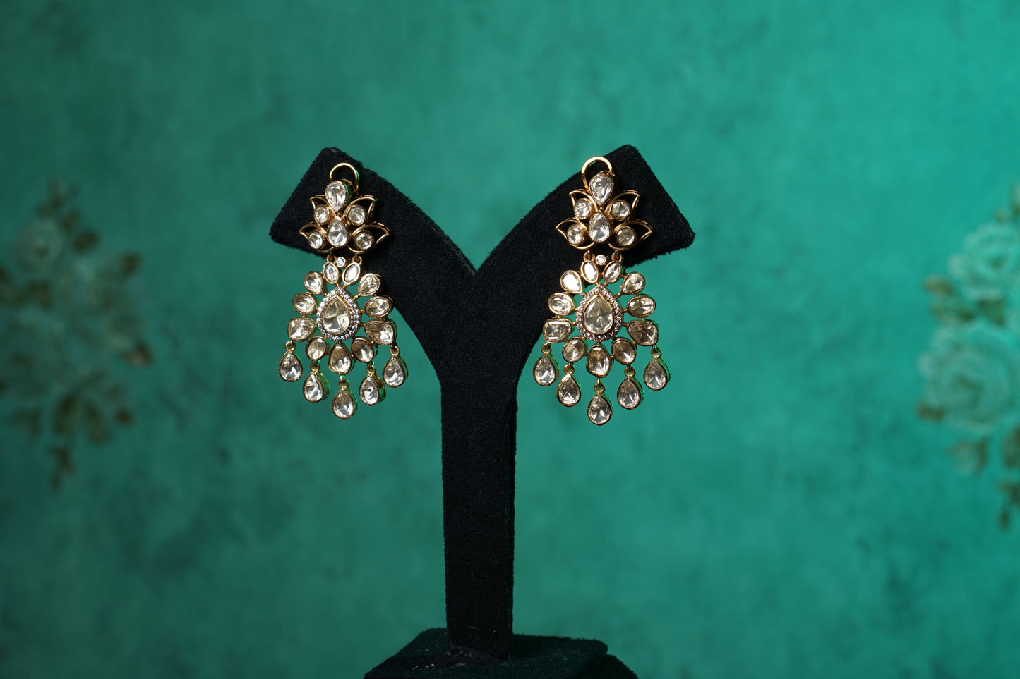 Moissanite polki earrings (1-5483)(NEM)