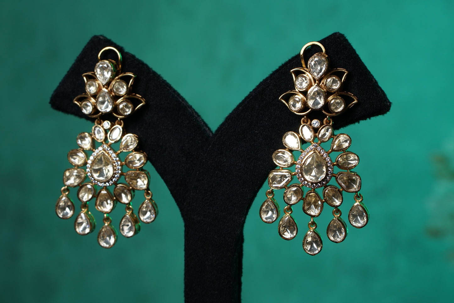 Moissanite polki earrings (1-5483)(NEM)