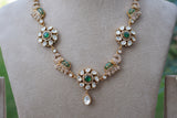 Green Stone Polki Necklace set (4-8777)(B)