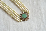 Light green stone polki necklace set (4-7720)(B)