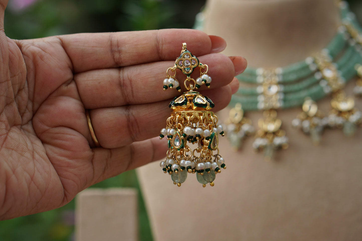Kundan  Necklace Set (4-9516)(EX)
