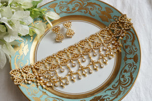 White Kundan polki choker set(4-7725(R)