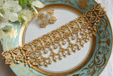 White Kundan polki choker set(4-7725(R)