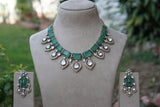 Green Stone Polki Necklace set (4-8778)(B)