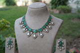 Green Stone Polki Necklace set (4-8778)(B)