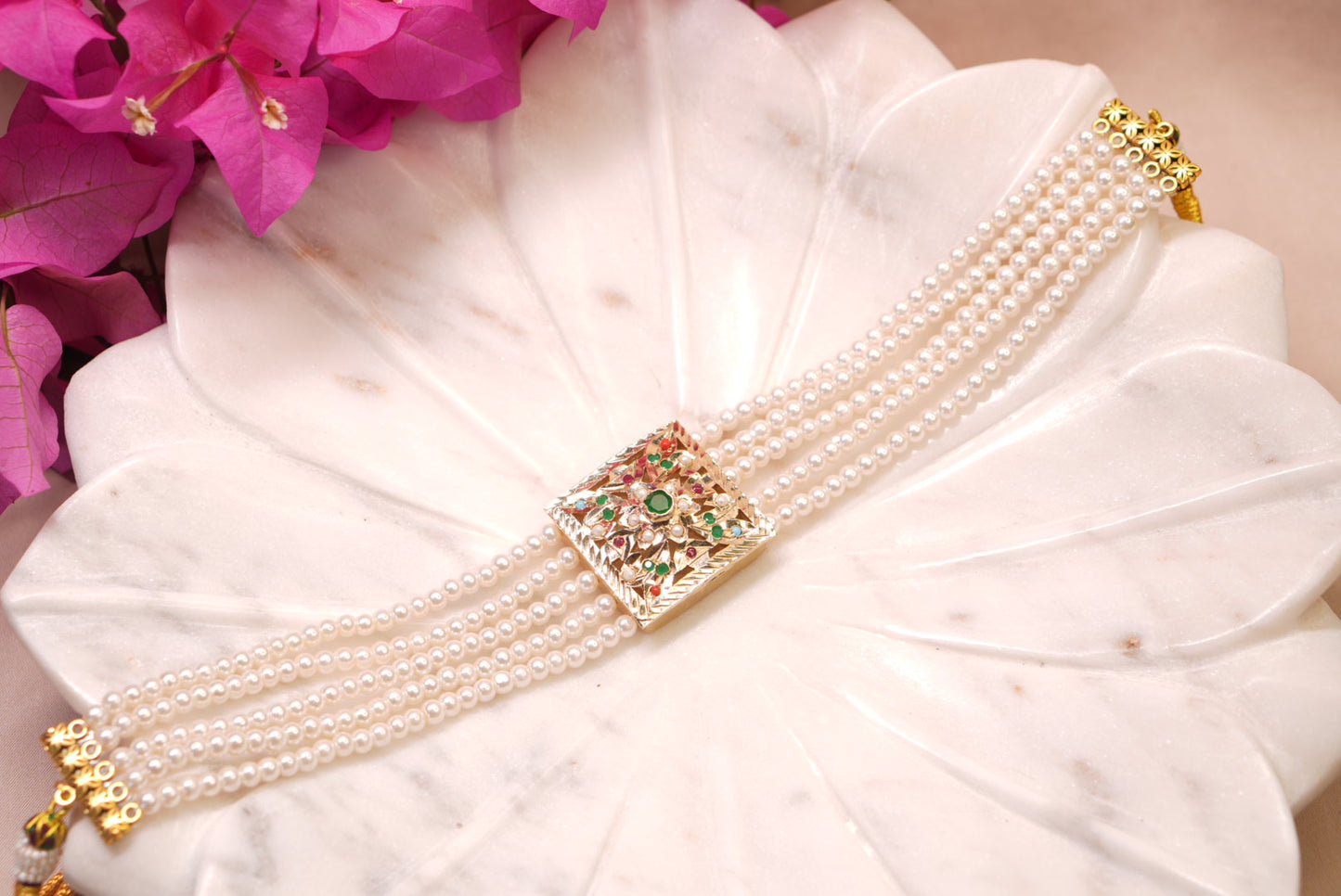 Jadau choker  (4-8916)(A) - JEWELSTYLE