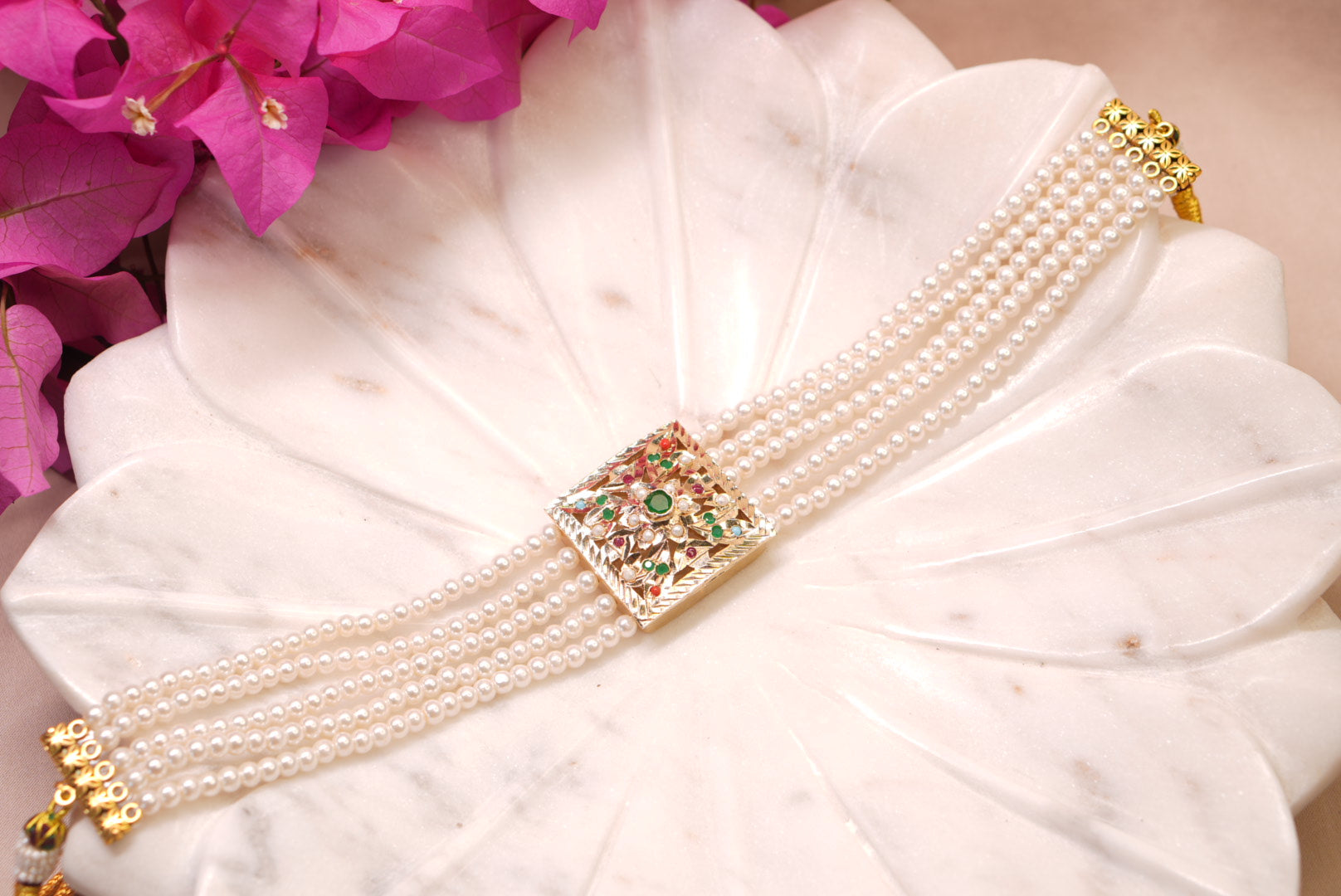 Jadau choker  (4-8916)(A) - JEWELSTYLE