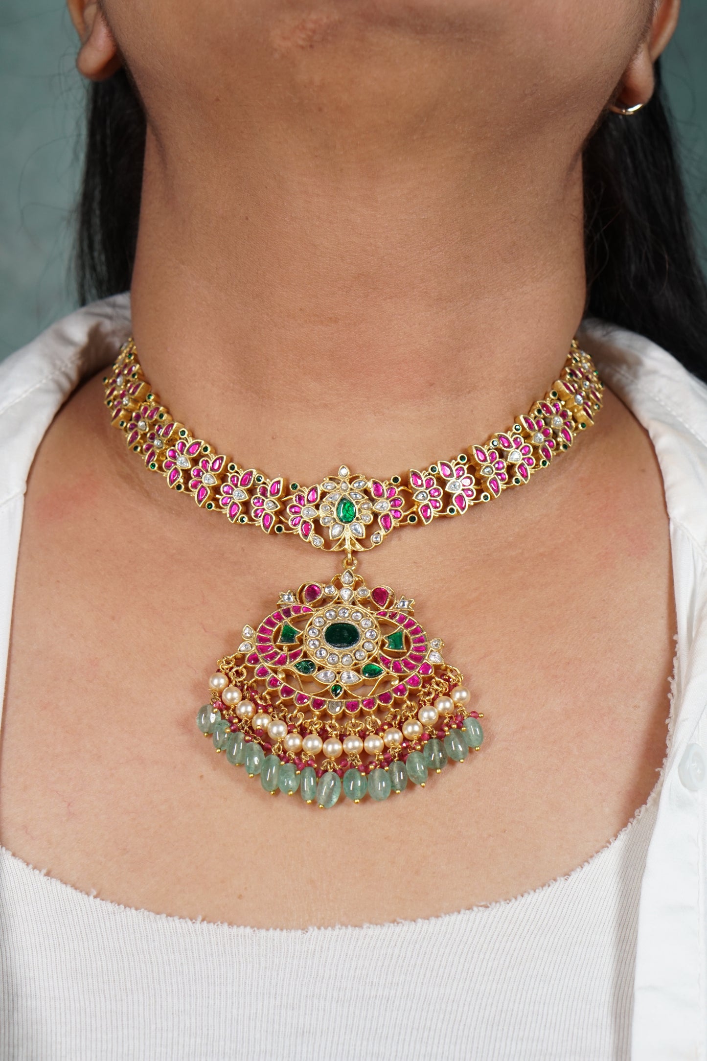 Kundan Necklace (4-7513)(K )(preorder) - JEWELSTYLE