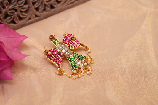 Kundan saree pin or Kundan Bird brooch (8-2)(A)