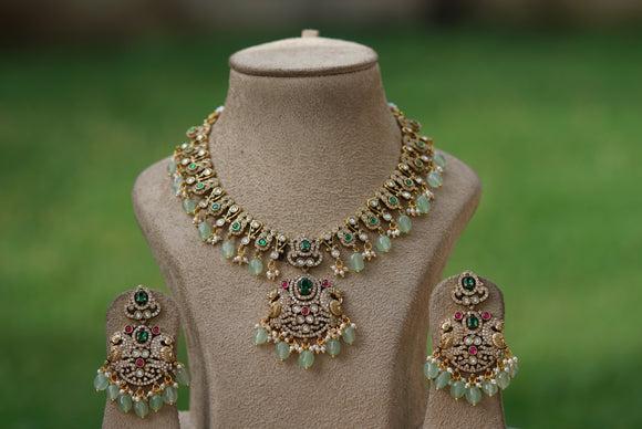 Kundan Antique necklace set (4-5954)(AK)