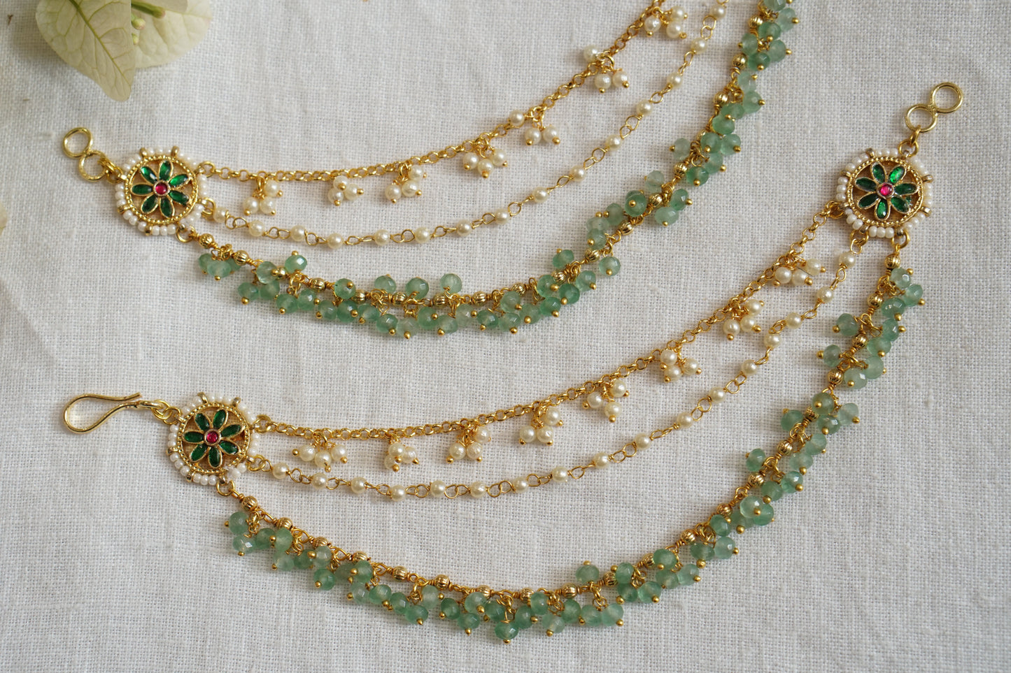 Kundan Beads Earchain(9-316)