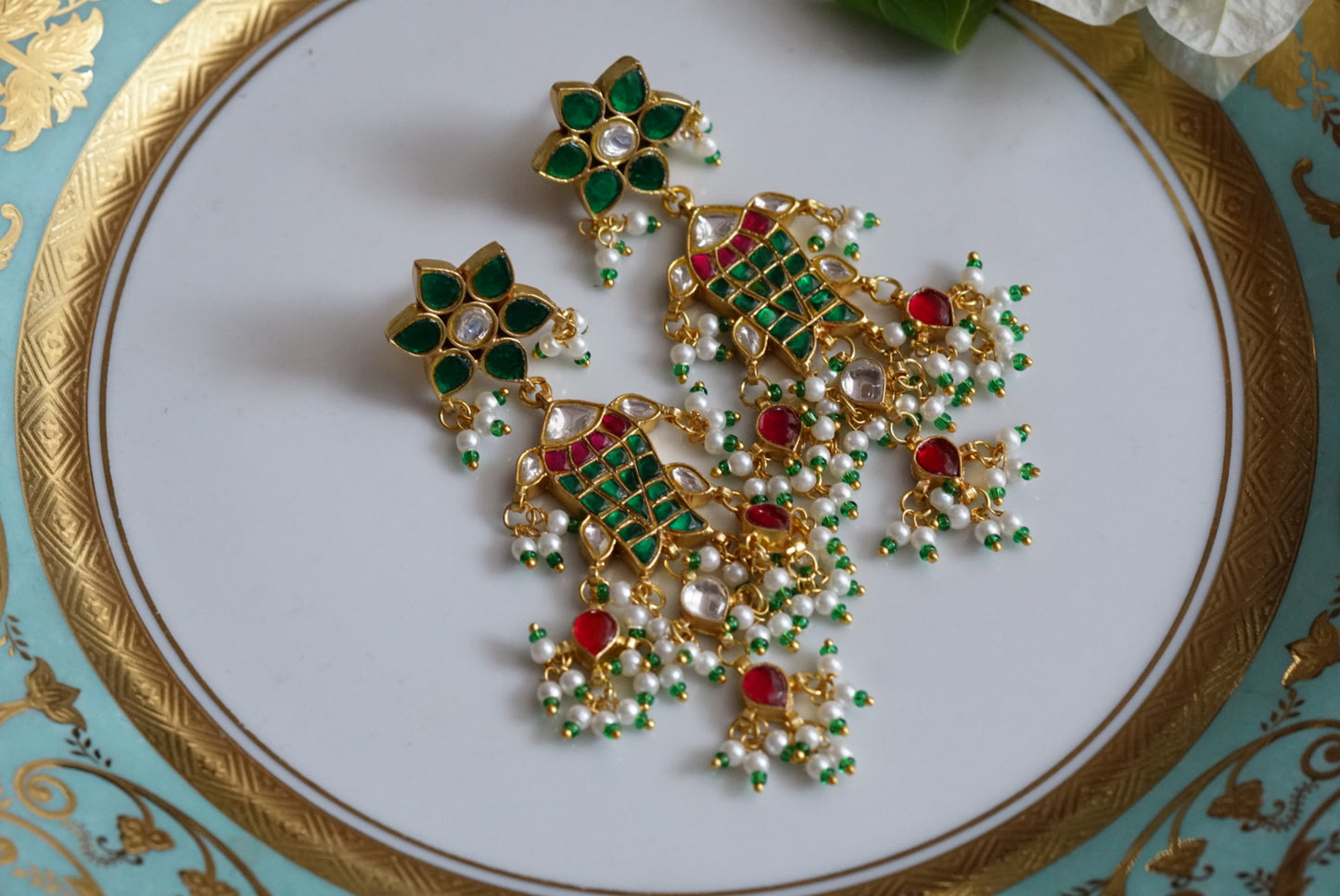 Kundan fish earring (1-3773)(R)(PREORDER) - JEWELSTYLE