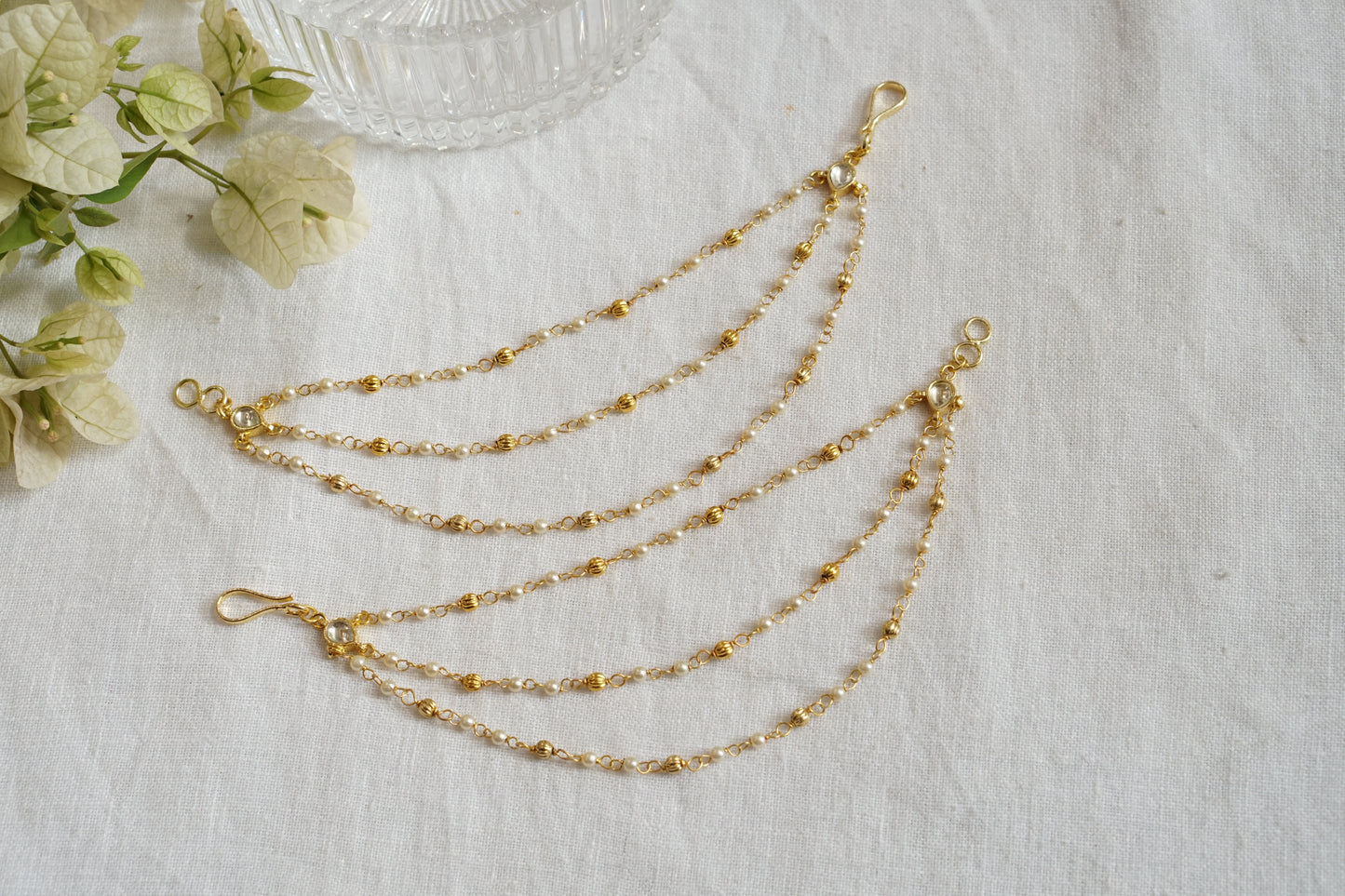 Kundan Beads Earchain(9-318) - JEWELSTYLE