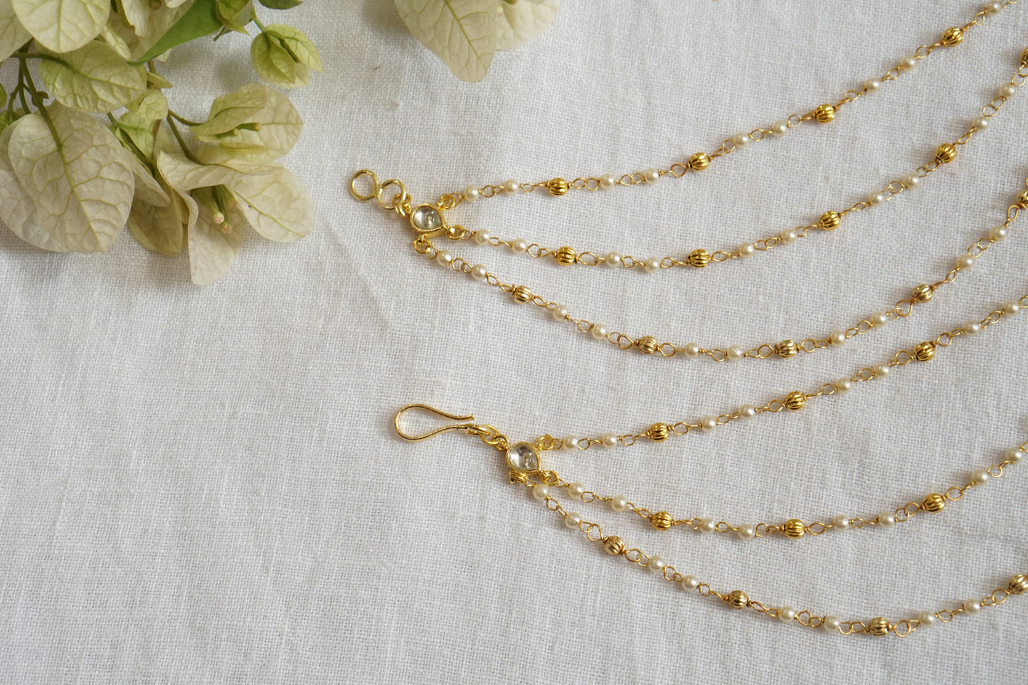 Kundan Beads Earchain(9-318) - JEWELSTYLE