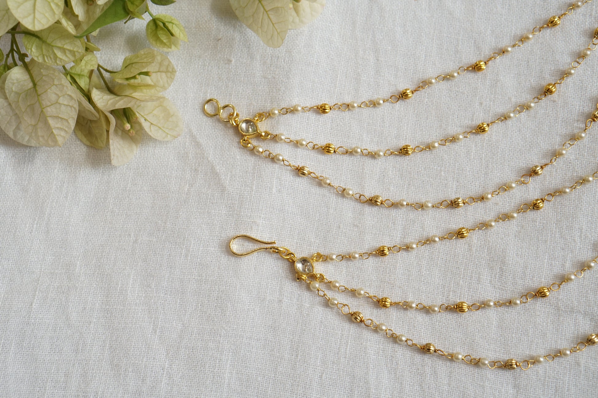 Kundan Beads Earchain(9-318) - JEWELSTYLE