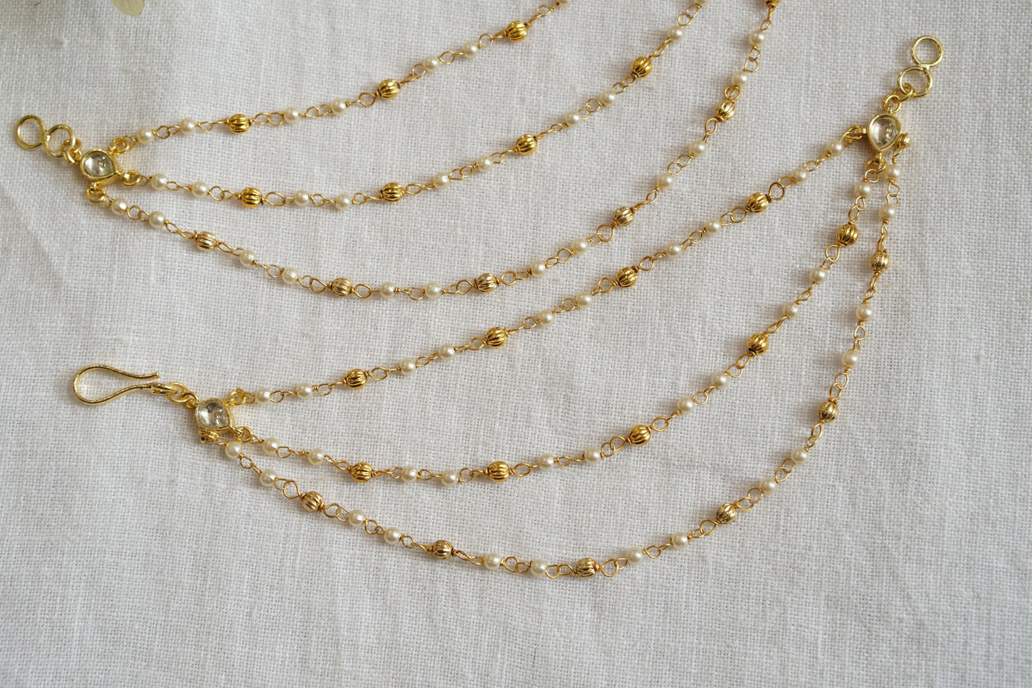 Kundan Beads Earchain(9-318) - JEWELSTYLE