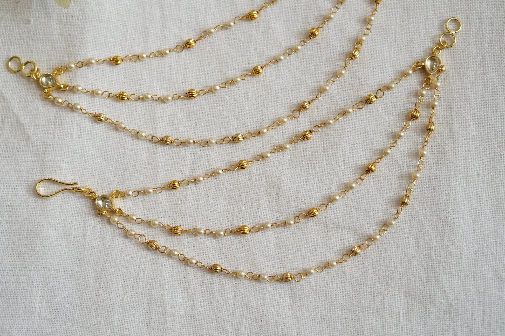 Kundan Beads Earchain(9-318) - JEWELSTYLE