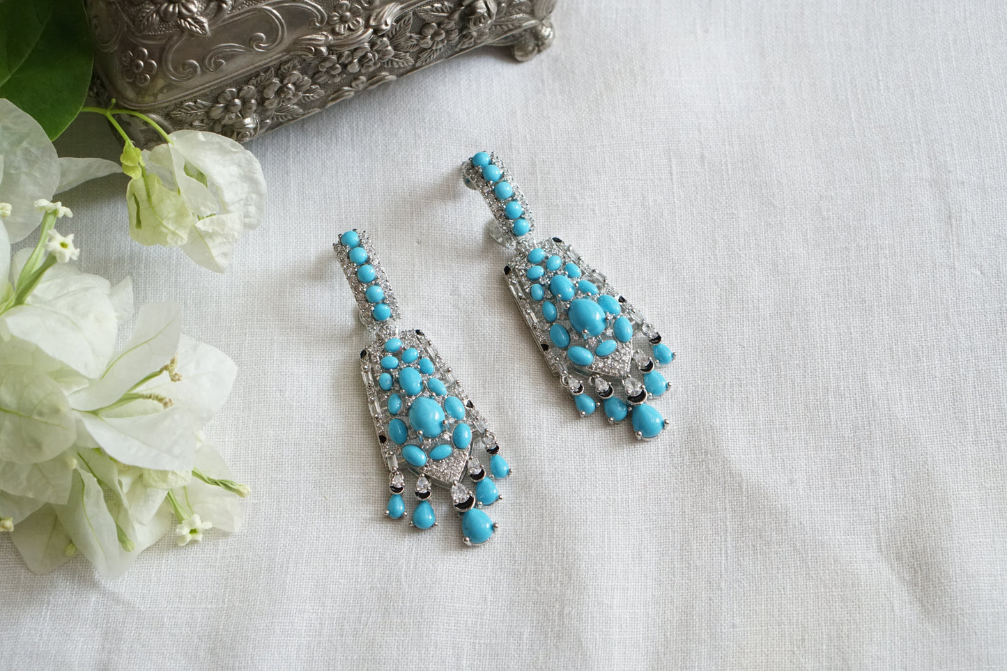 Firoza or Turquoise stone Earrings (1-5480)(EX)(from turkey)