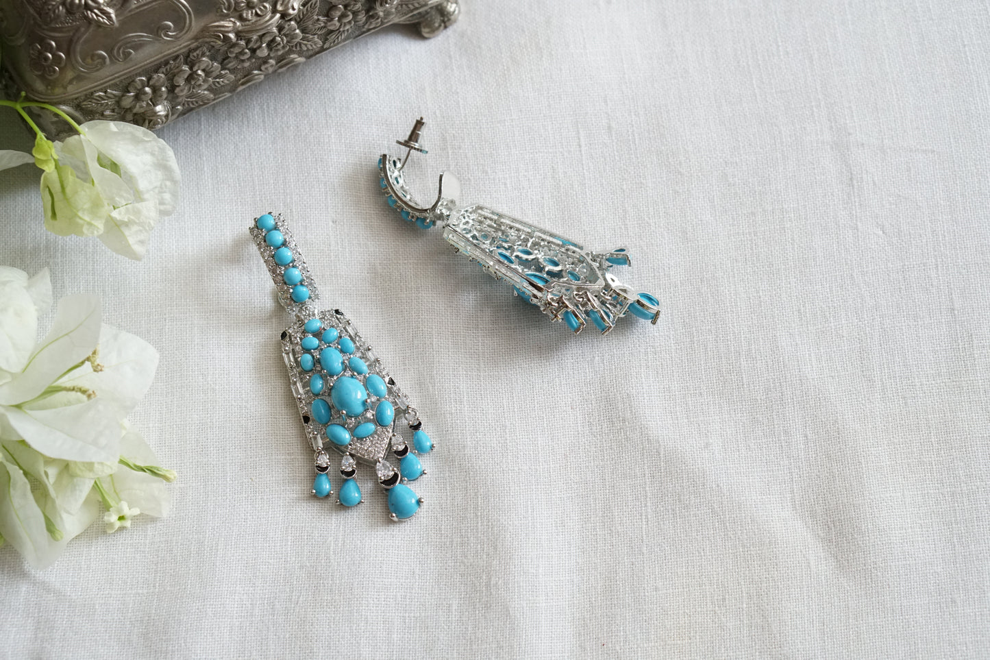 Firoza or Turquoise stone Earrings (1-5480)(EX)(from turkey)