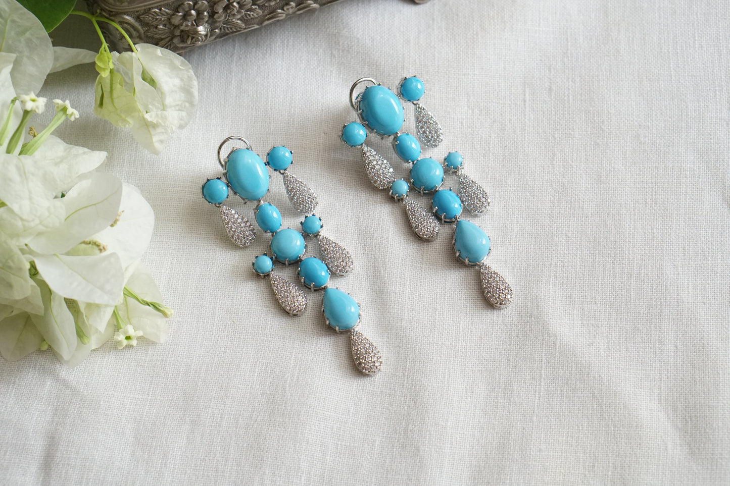 Firoza or Turquoise stone Earrings (1-5481)(EX)(from turkey)