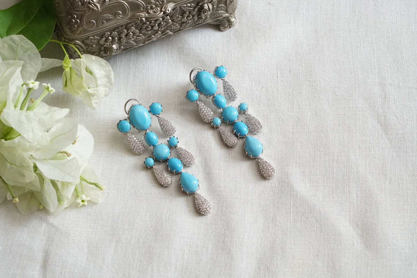 Firoza or Turquoise stone Earrings (1-5481)(EX)(from turkey)