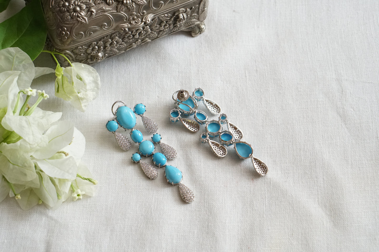 Firoza or Turquoise stone Earrings (1-5481)(EX)(from turkey)