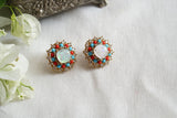 Multicolour polki studs (1-5485)(KOL)