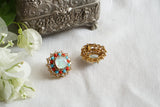 Multicolour polki studs (1-5485)(KOL)