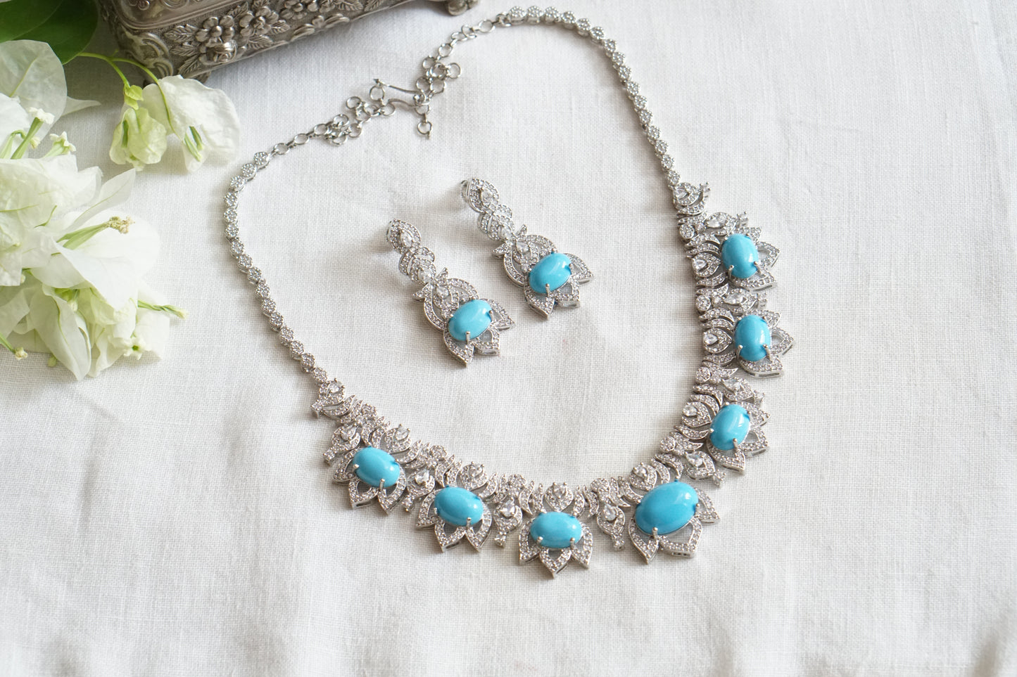 Turquoise stone necklace Set (4-9522)(EX)(from turkey)
