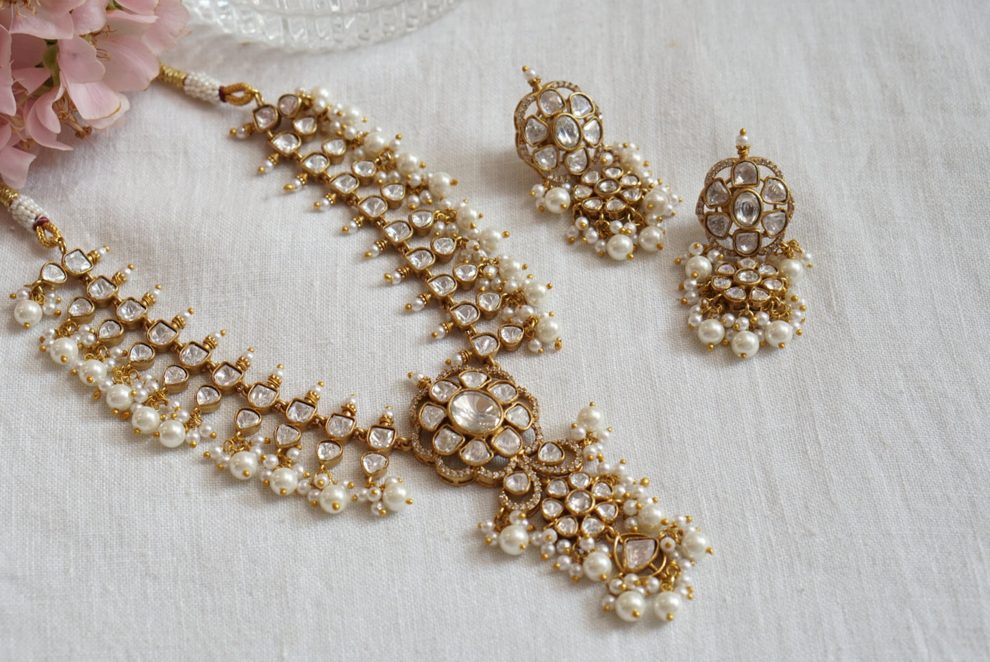 Polki Necklace set (4-7925)(B)(MADE ON ORDER 15-20DAYS)