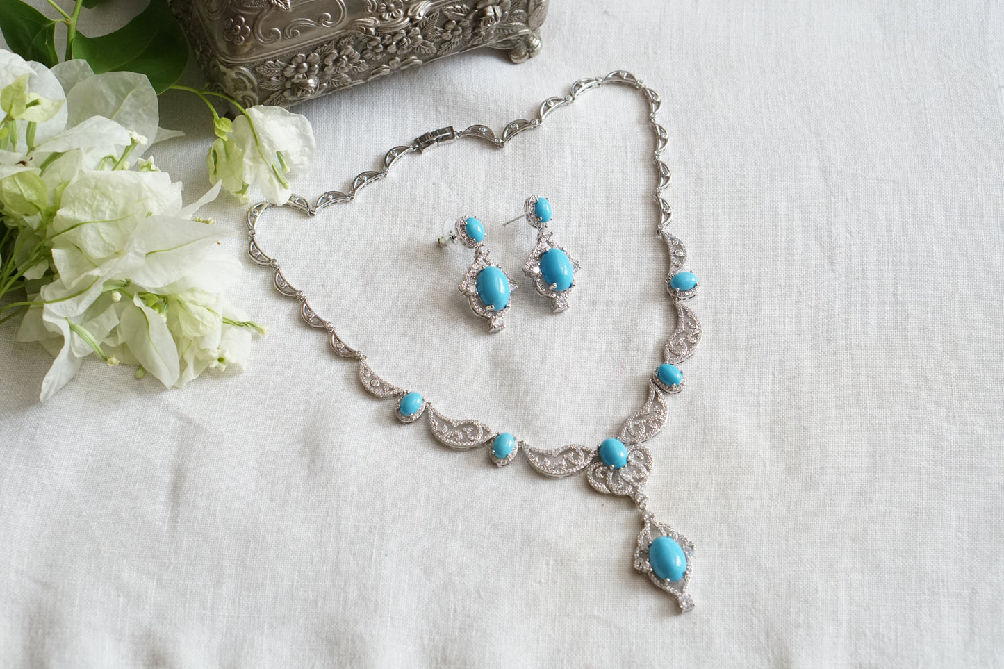 Turquoise stone necklace Set (4-9521)(EX)(from turkey)