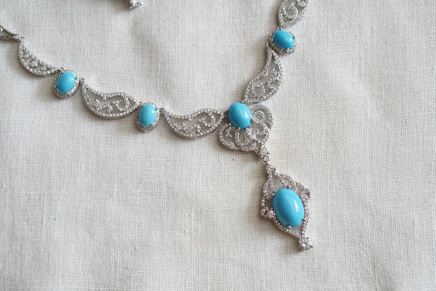 Turquoise stone necklace Set (4-9521)(EX)(from turkey)