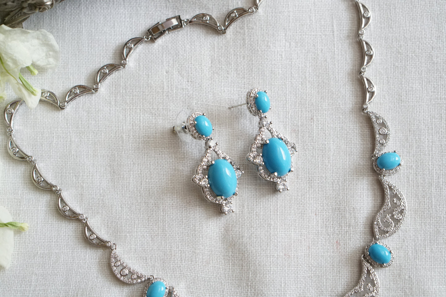 Turquoise stone necklace Set (4-9521)(EX)(from turkey)