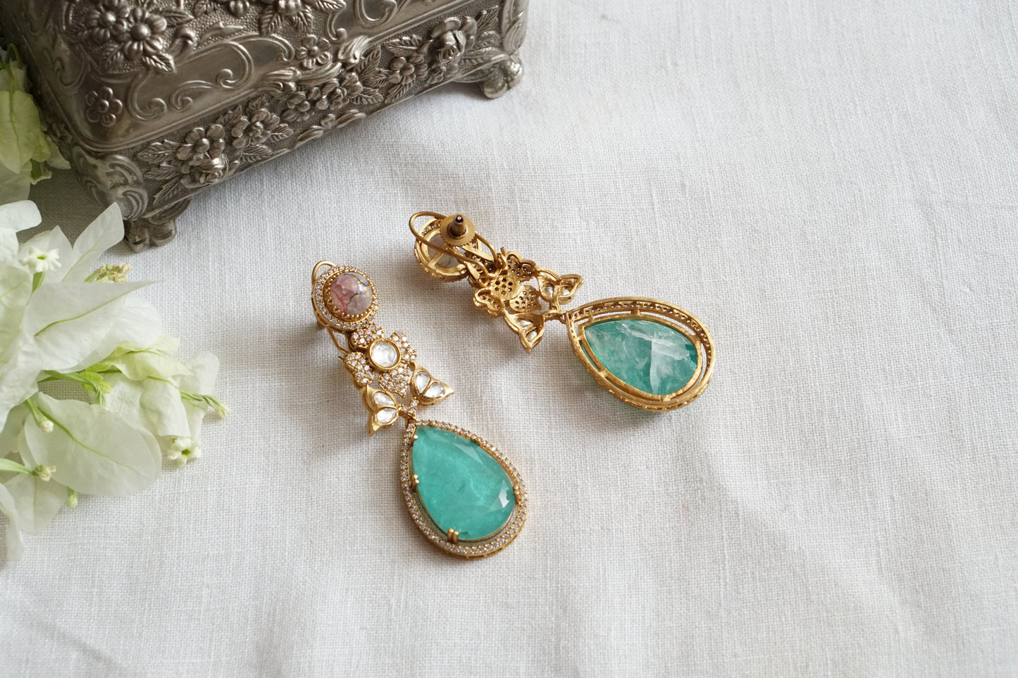 Multicolour polki earrings (1-5489)(KOL)
