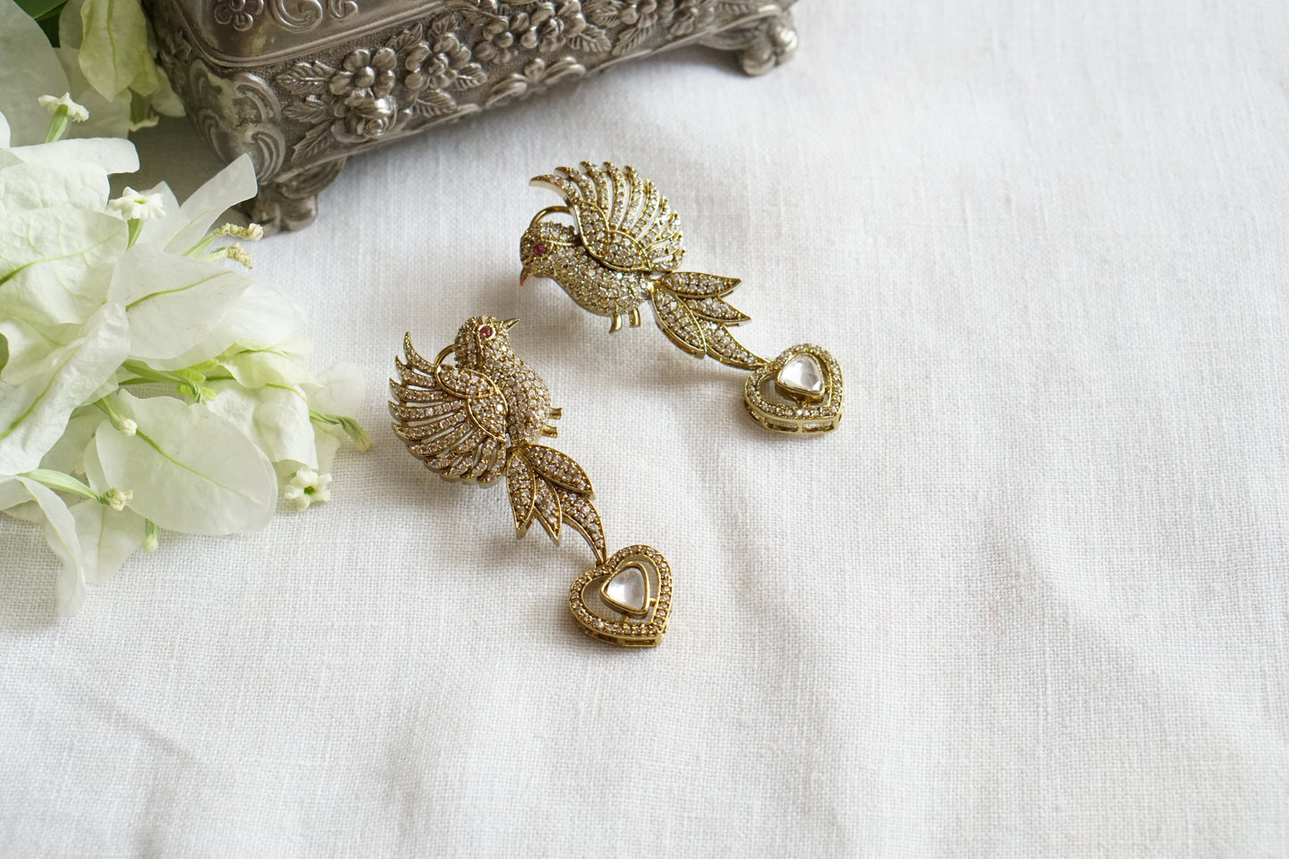 Bird polki earrings (1-5490)(KOL)