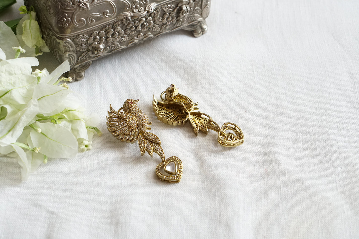 Bird polki earrings (1-5490)(KOL)
