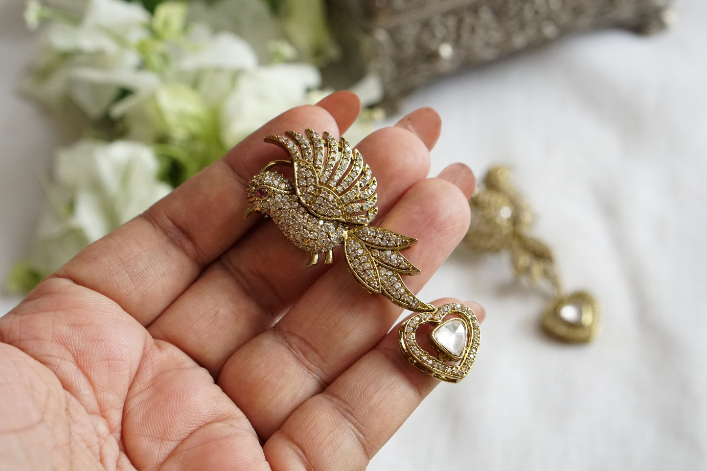 Bird polki earrings (1-5490)(KOL)