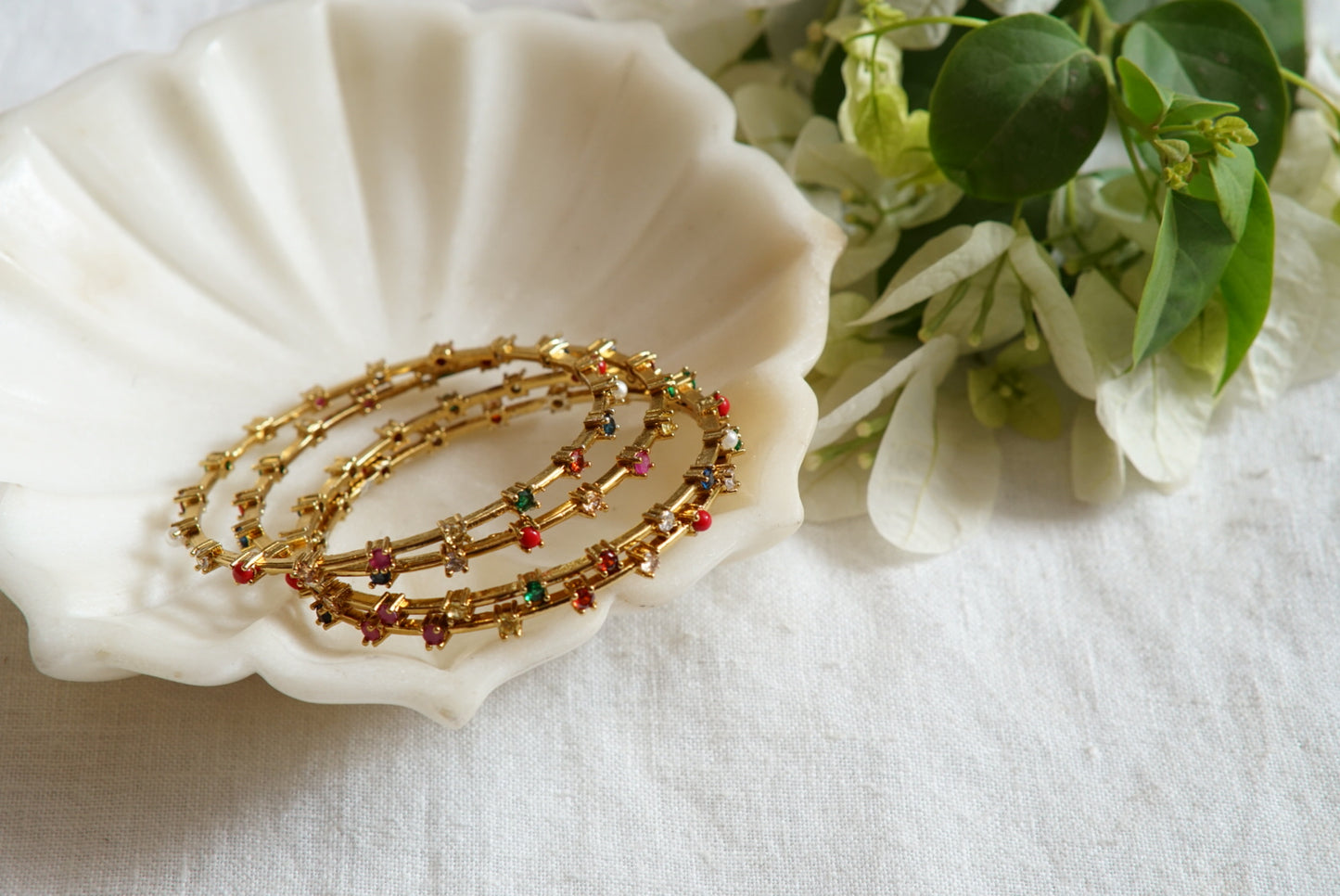Multi stone bangle (3-408)