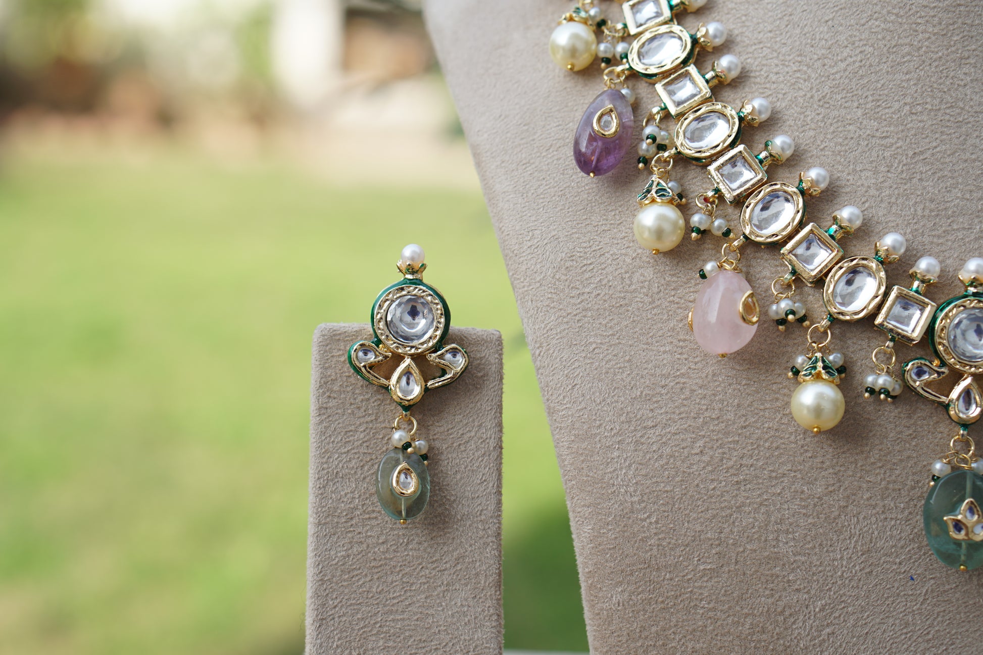 Kundan Necklace Set (4-8789)(B) (Already discounted) - JEWELSTYLE