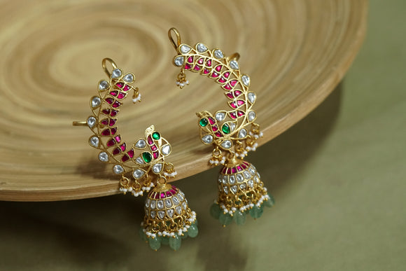 Kundan earcuff Jhumki (1-4315)(K)