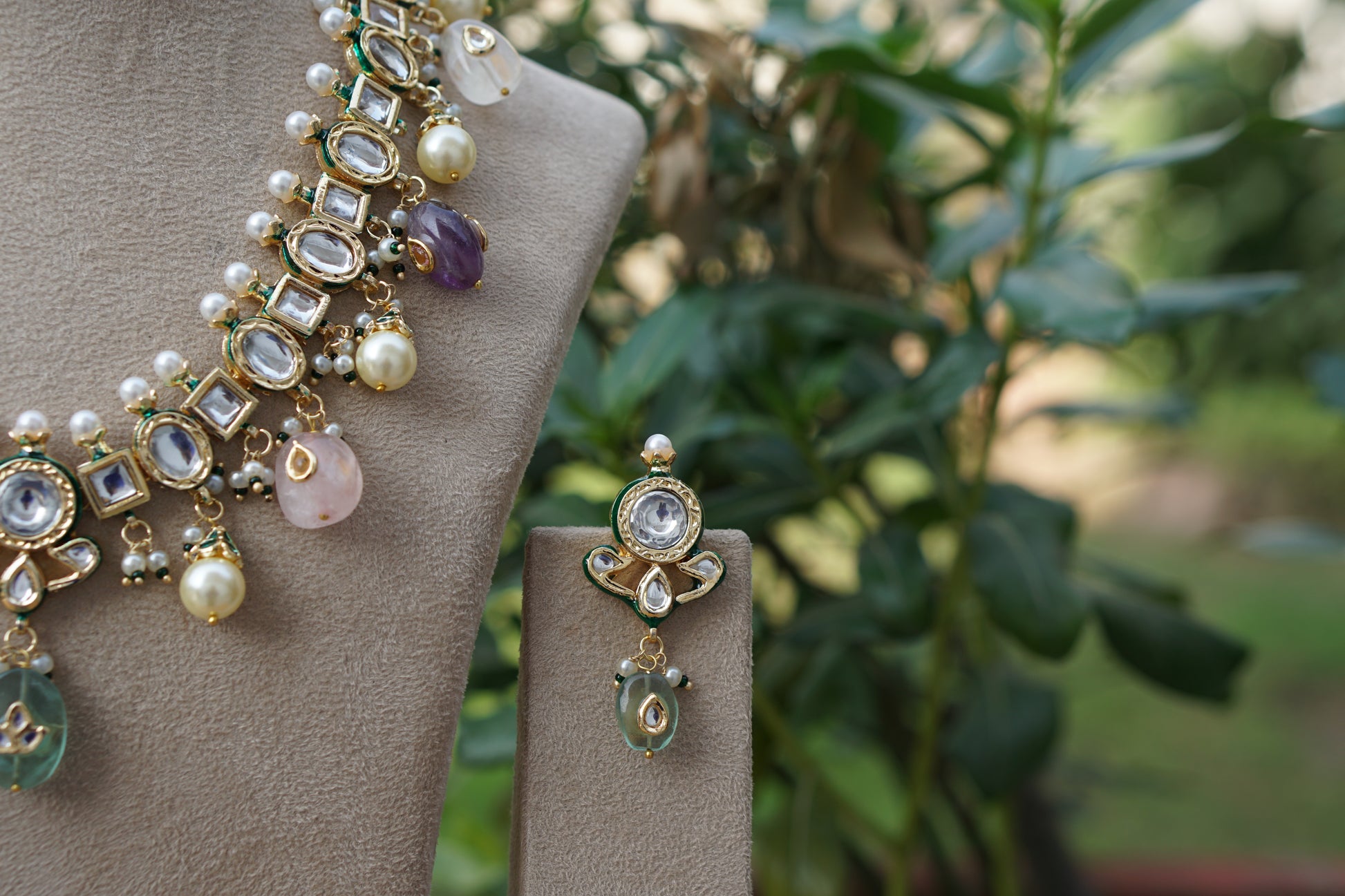 Kundan Necklace Set (4-8789)(B) (Already discounted) - JEWELSTYLE