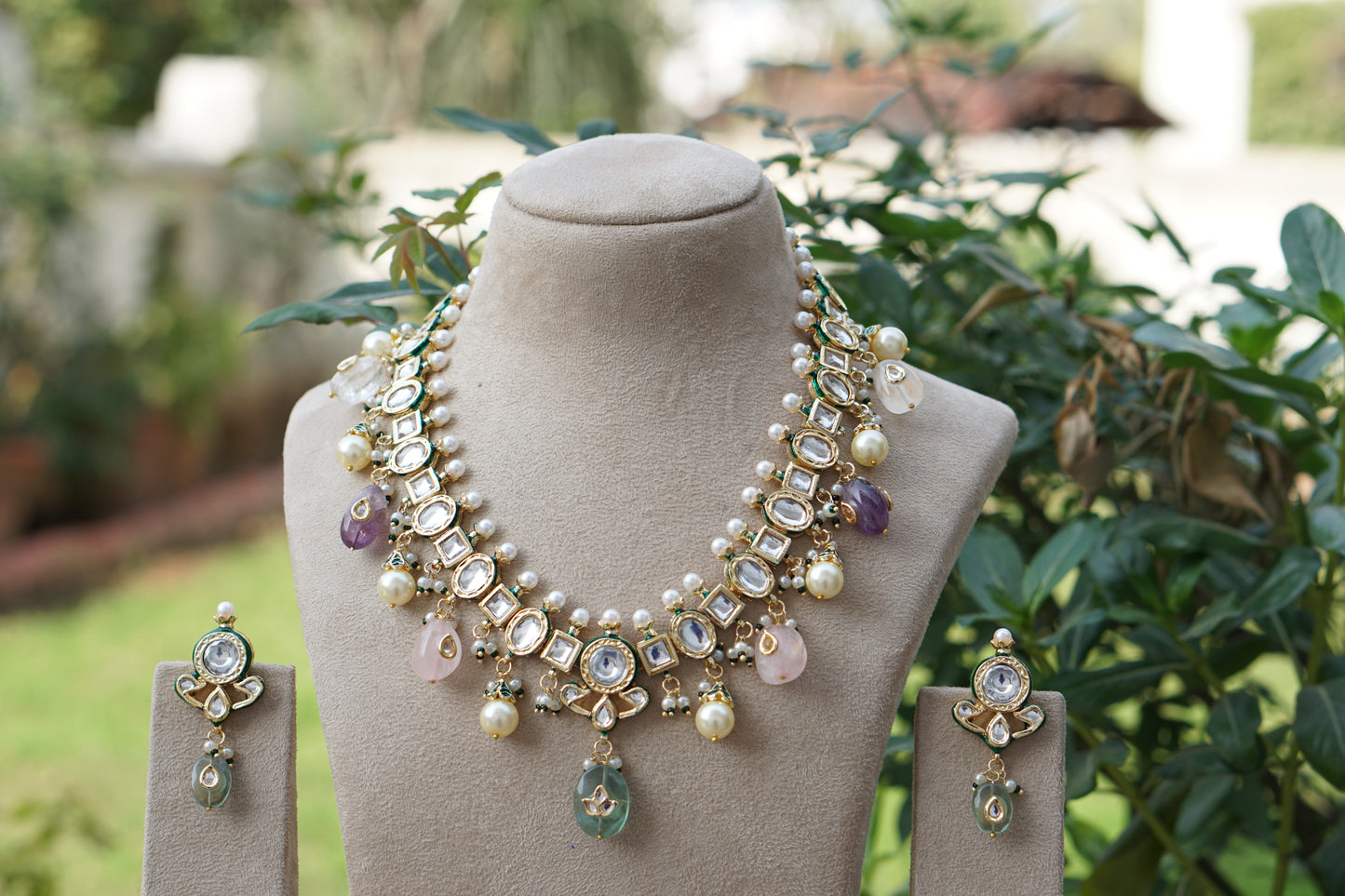 Kundan Necklace Set (4-8789)(B) (Already discounted) - JEWELSTYLE