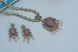 Kundan Polki necklace set (4-5960)(B)