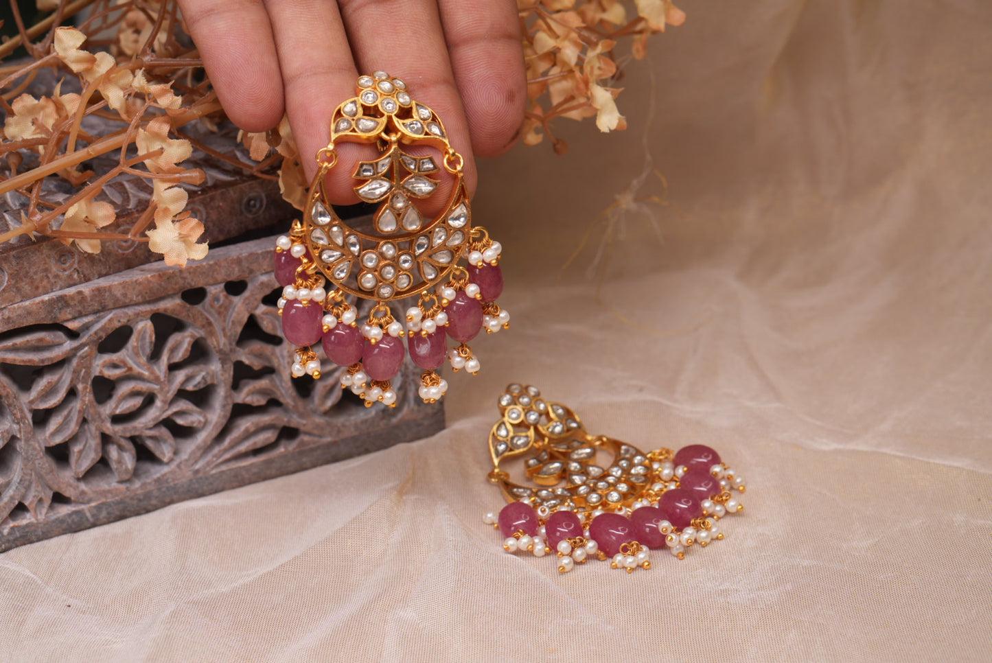 Kundan Earrings (1-5026)(A)