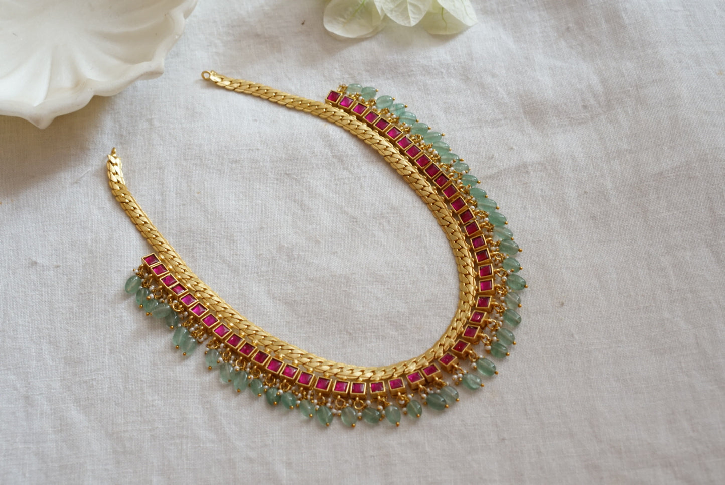 Kundan necklace set (4-7538)( K)(PREORDER)