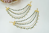 Green Beads EarChain (9-190)