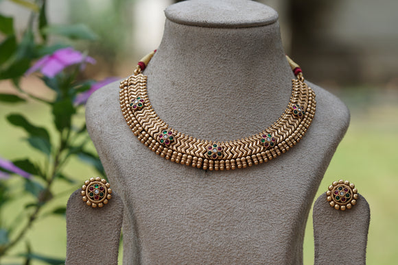 Antique Necklace Set (4-8392)(AK)