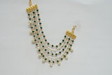 Green Beads EarChain (9-190)